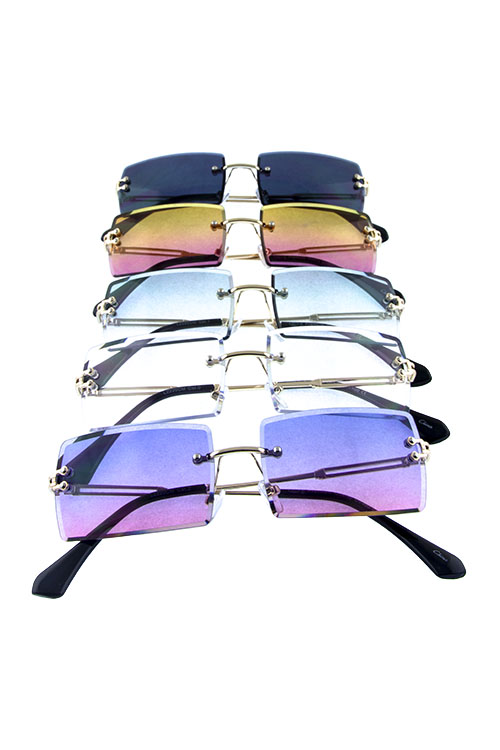 Womens modern square rimless metal sunglasses G2-L2220CM