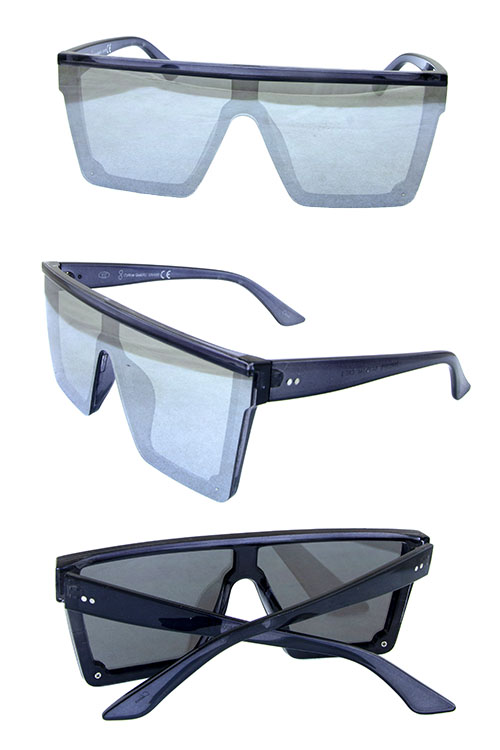 Womens monolens rimless square plastic sunglasses A5-204009YB