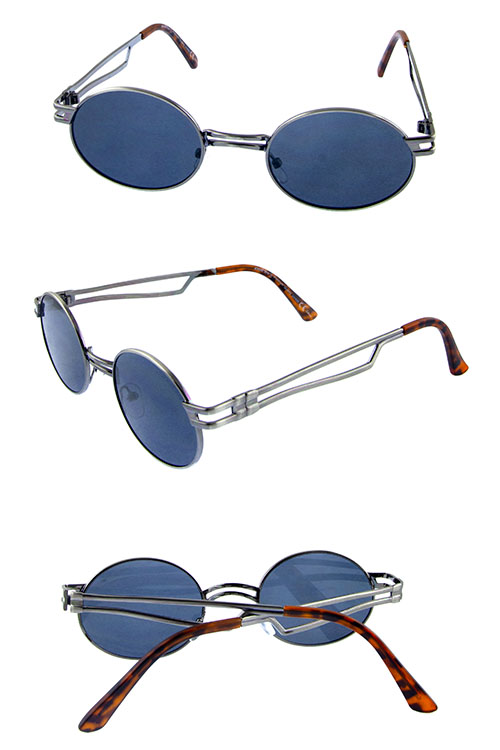 Unisex vintage rounded metal sunglasses I2-M2205BY