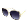 Womens metal arm blended square sunglasses C3-L2202XR - Image 2