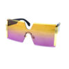 Womens square rimless monolens sunglasses F1-L2212BY - Image 2