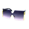 Womens square rimless monolens sunglasses F1-L2212BY - Image 4