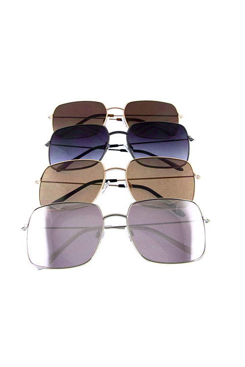 Womens metal square vintage sunglasses 1-L2219CM - City Sunglass