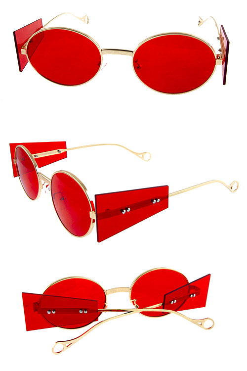 Unisex oval rounded metal sunglasses A5-96321