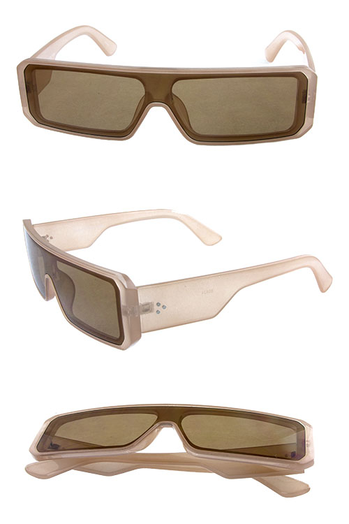 Unisex square block style plastic sunglasses G3-80424