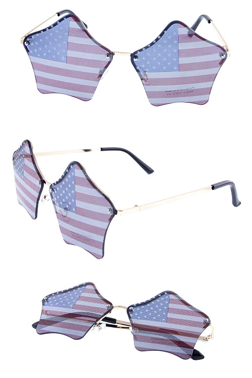 Unisex star shaped flag metal sunglasses C2-M1509AP