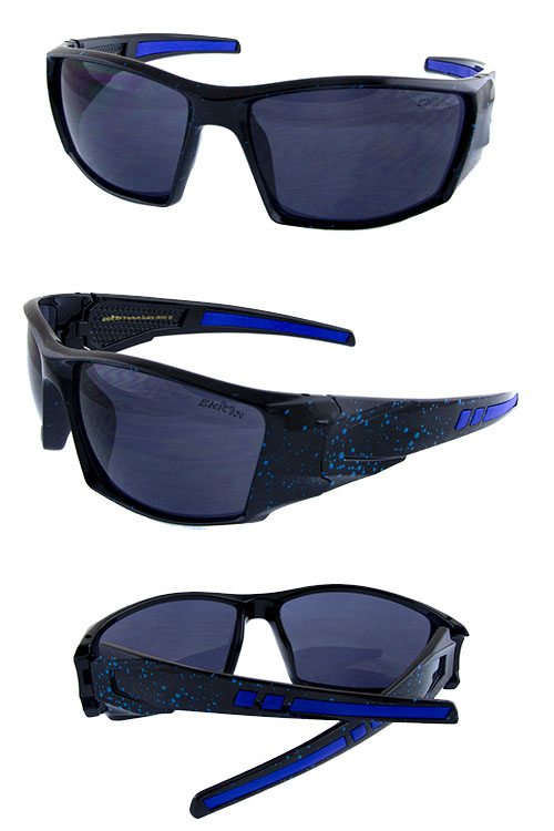 Mens action plastic square plastic sunglasses V-EK82655