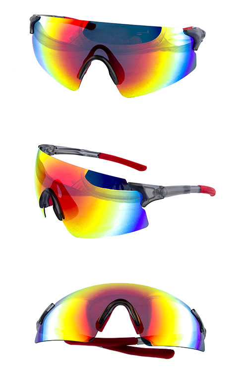 Unisex rimless sports style plastic sunglasses 2-PC6633POL