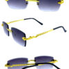 Unisex square rimless snake metal sunglasses F3-5204